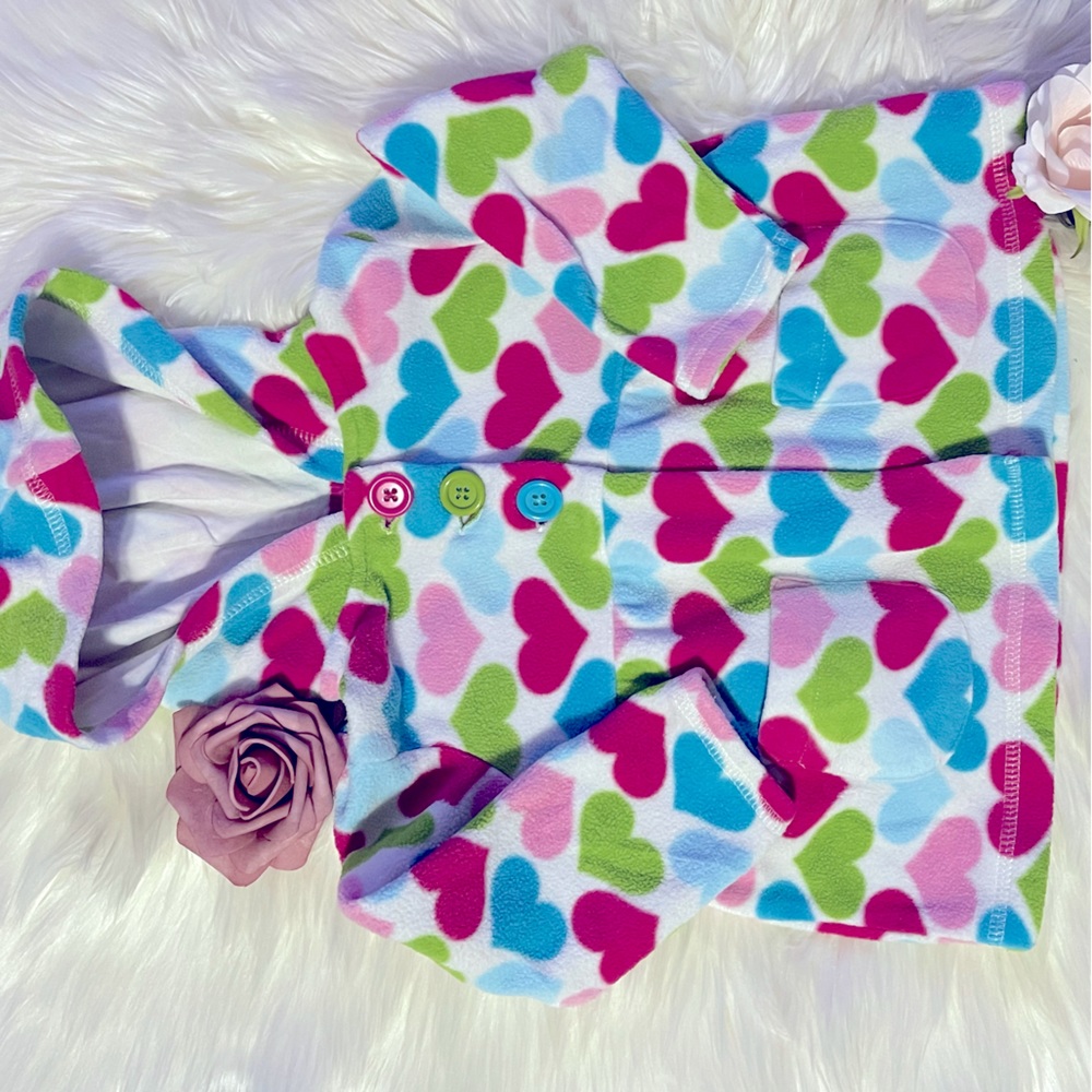 ✨Carter’s 12 Months Multicolor Fuzzy Heart Hooded Jacket✨